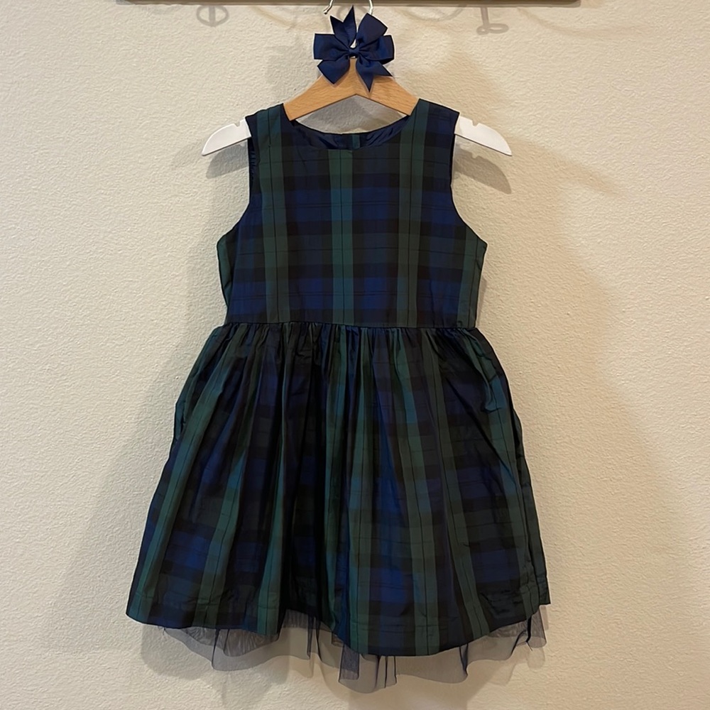 EUC size 4 Joe Fresh Navy/Black/Green Plaid Dress!